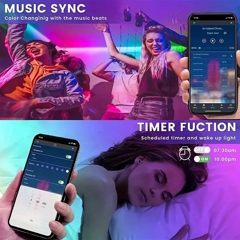 Wi-Fi RGB LED Strip with App Control – Compatible with Alexa and Google
