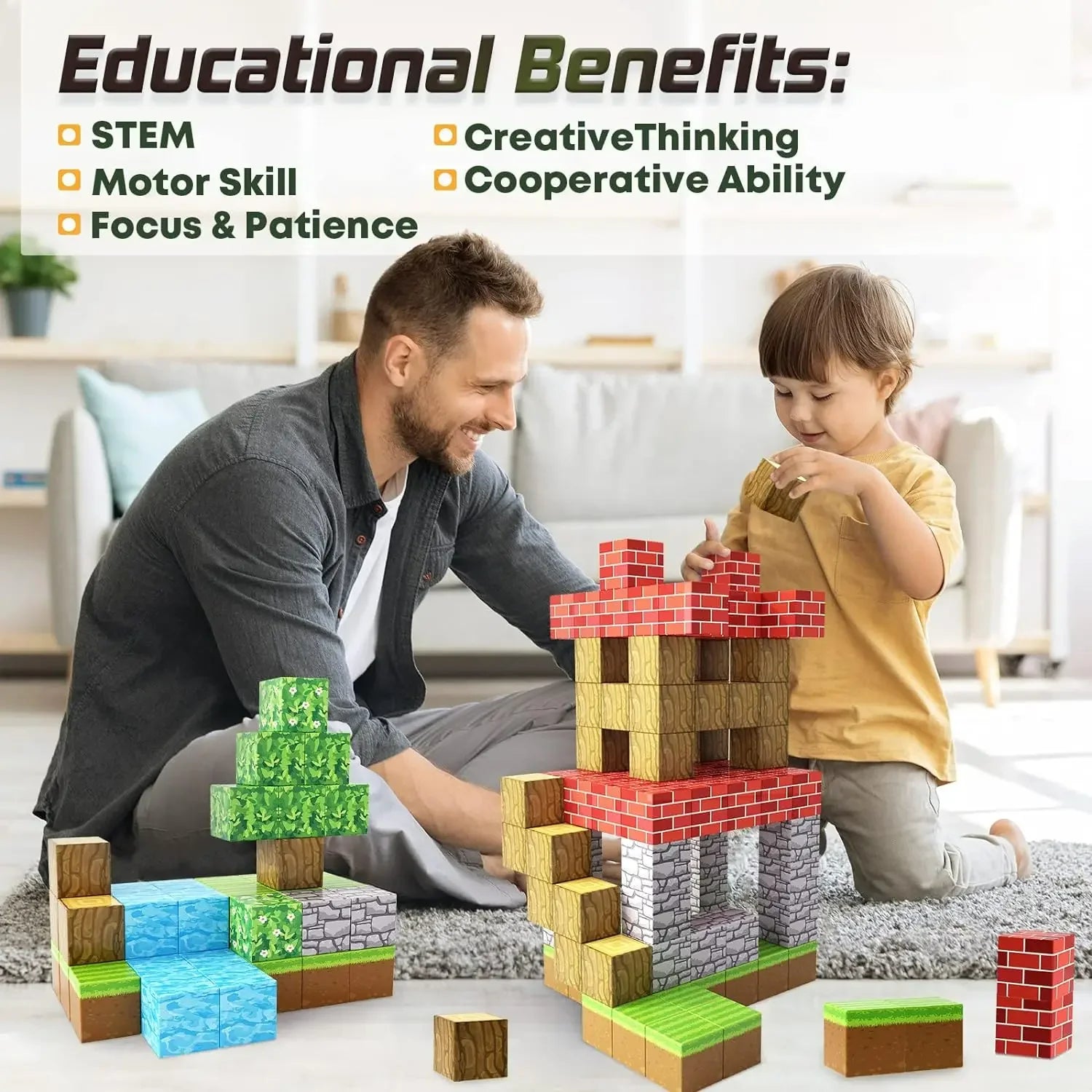 Educational Magnetic Blocks – 100 Pieces