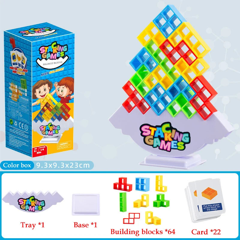 Tetra Tower Stacking Blocks Set – 48 Pieces for the Whole Family