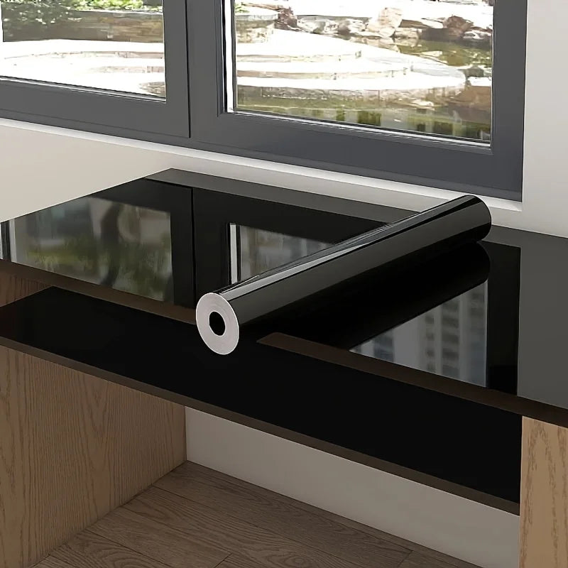 Glossy Black Adhesive Paper for Furniture and Kitchen