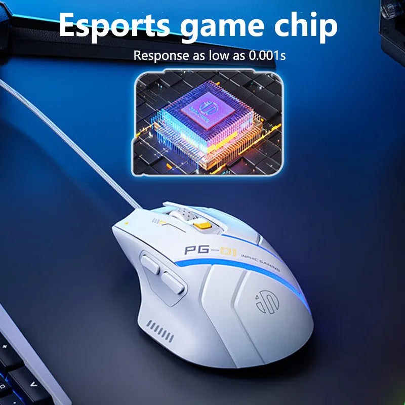 Inphic PG1 Wired Gaming Mouse with RGB & 12800 DPI