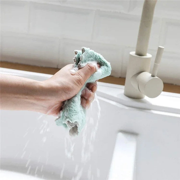 SuperSoft Microfiber Kitchen Towels – 5/10/20pcs Coral Velvet, Fast-Drying & Oil-Free Cleaning Cloths