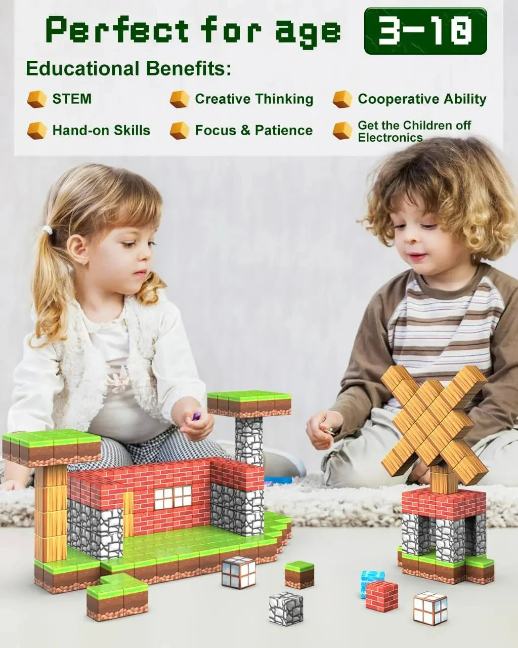 Educational Magnetic Blocks – 100 Pieces