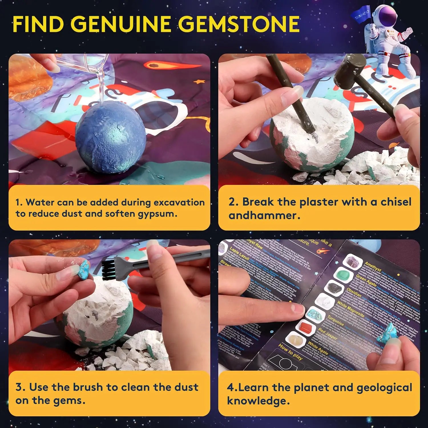 Solar System Gem Mining Kit for Kids