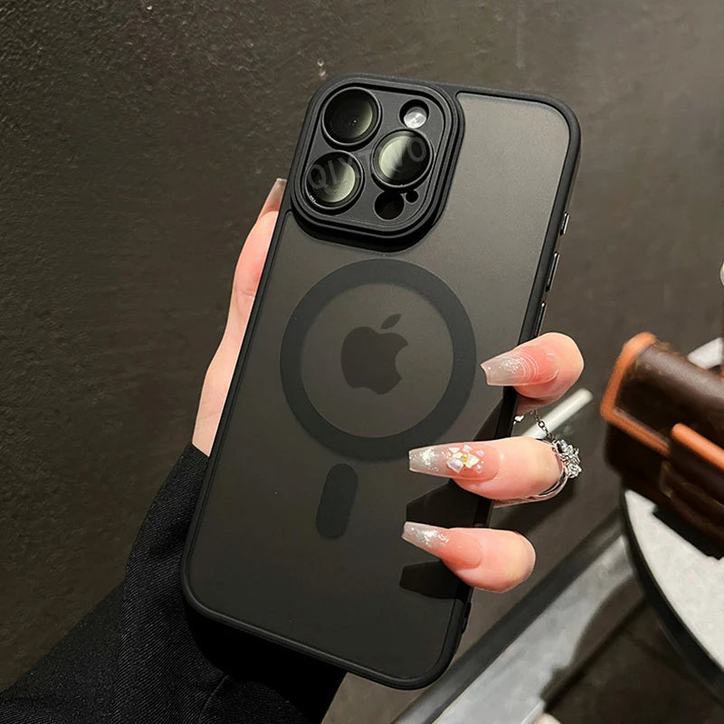 Shockproof Matte Armor Magnetic Case for iPhone with MagSafe