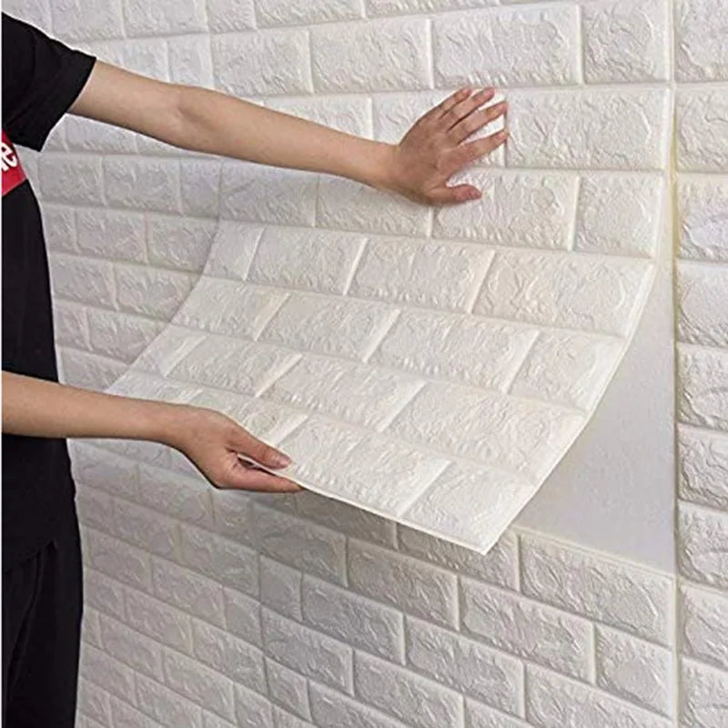 3D Brick Wall Stickers – Waterproof & Self-Adhesive Foam Wallpaper for Home Decoration (70cm Width)