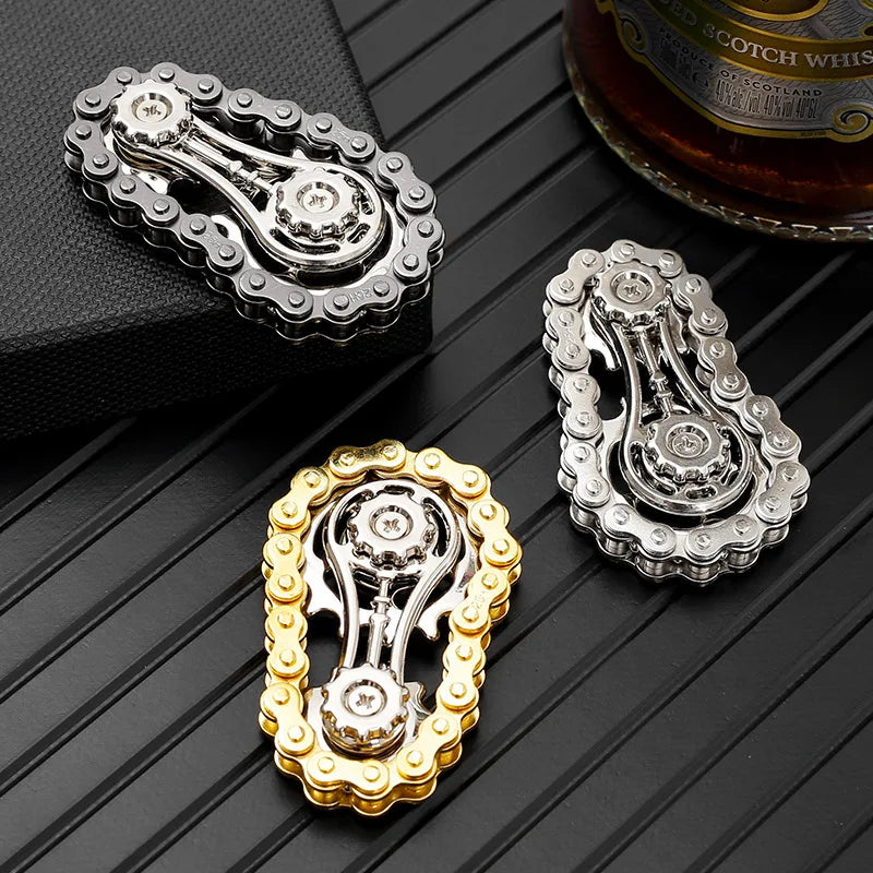 Bike Chain Gear Fidget Spinner – Metal EDC Stress Relief Toy