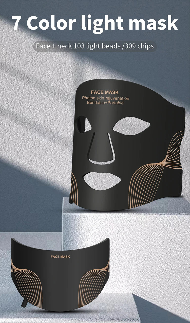 7 Color LED Facial Mask with Neck – Rejuvenation and Anti-aging
