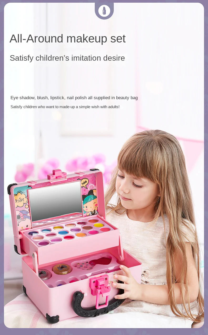 Kids Makeup Kit – Princess Toy Box with Lipstick and Eyeshadow