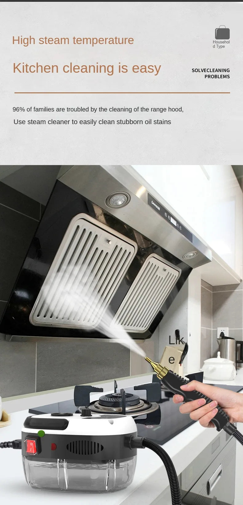 BALASHOV High-Pressure Steam Cleaner – 2500W Sterilizing Power for Home & Car (110V/220V)