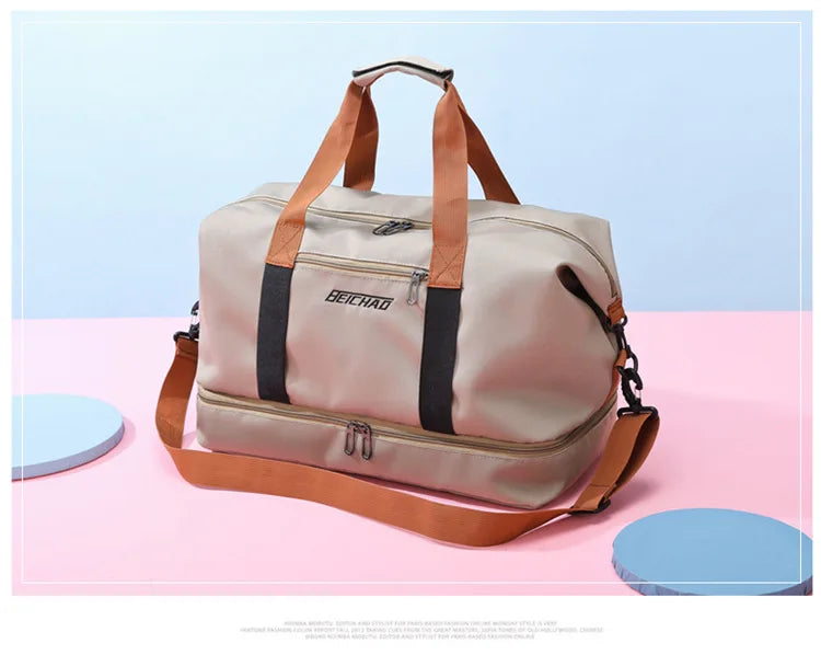 Compact Travel & Gym Duffel Bag – Dry/Wet Separation & Shoe Compartment