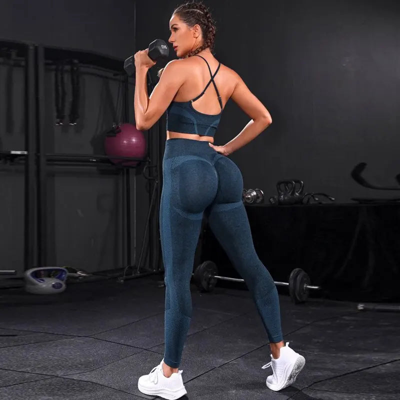 Seamless High-Waist Yoga Set for Women – 2-Piece Workout Outfit