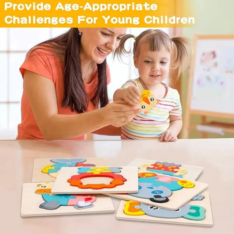 Montessori Wooden Puzzle – Educational Toy for Children Ages 1 to 4