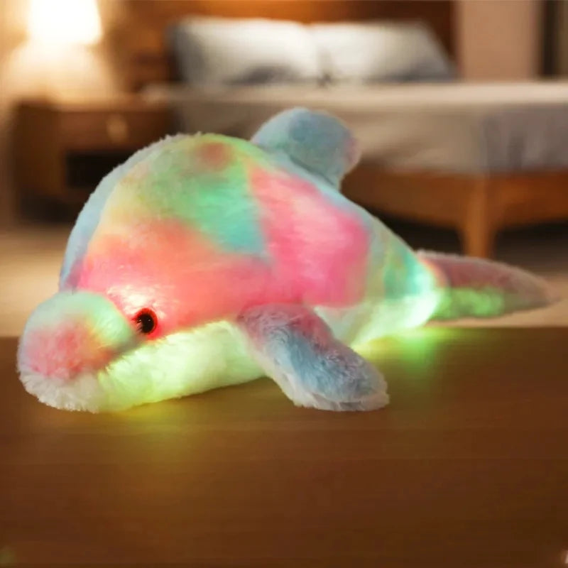 30cm Dolphin Plush Pillow with LED Light – Illuminated Toy for Children