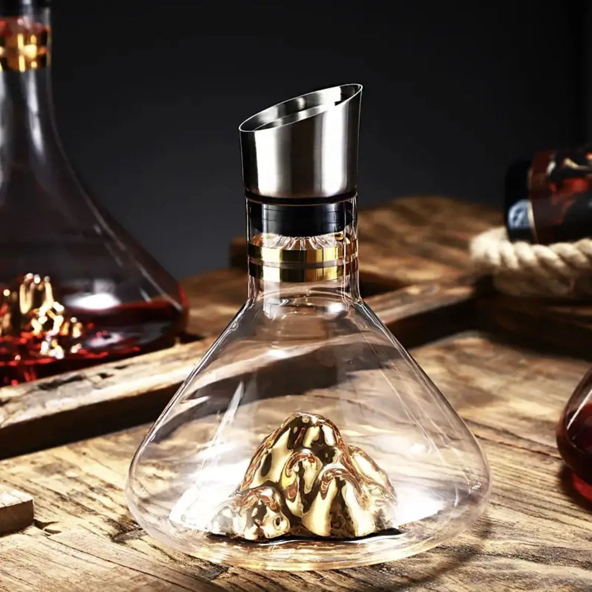 Iceberg Glass Decanter 1500ml – Lead-Free Crystal for Whiskey and Wine