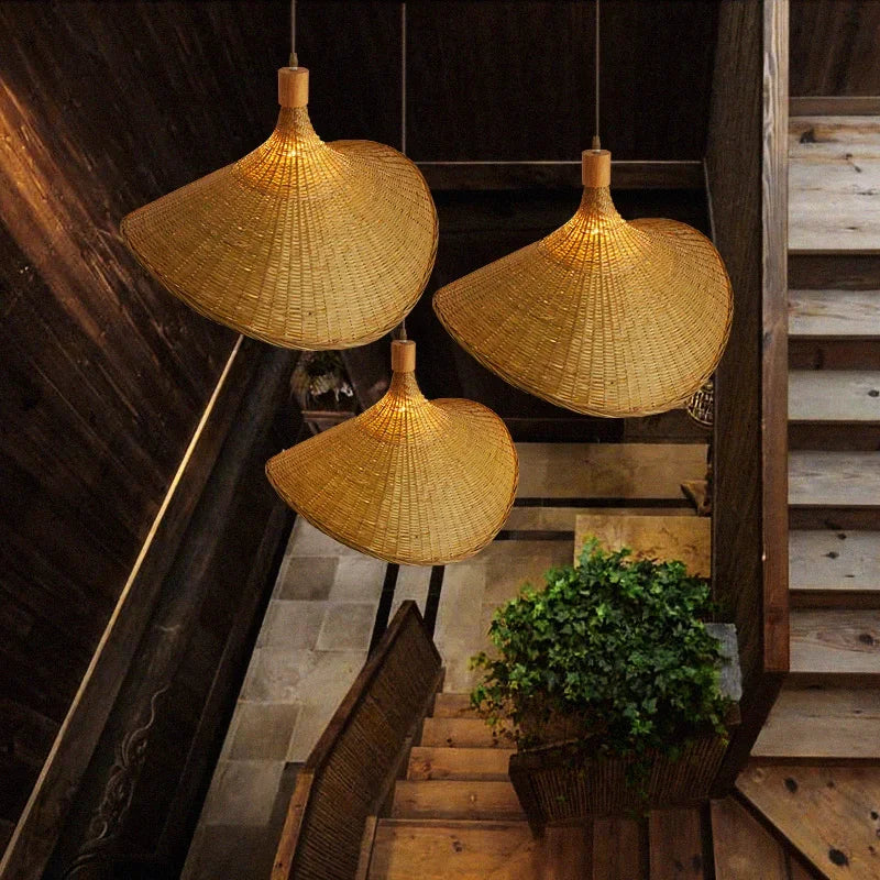 Handwoven Bamboo Pendant Lamp – Chinese Style Hanging Light for Home & Restaurants