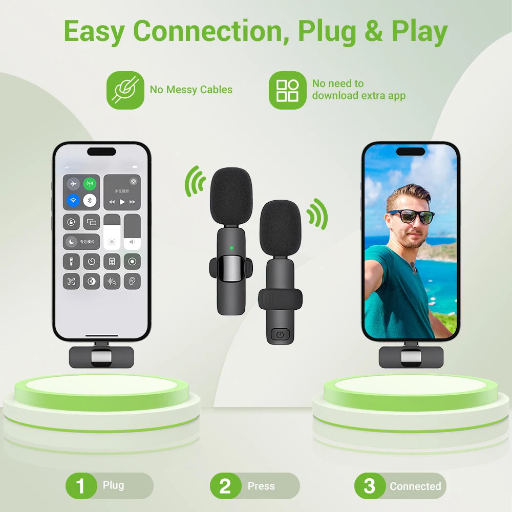 Basix 2.4G Wireless Lavalier Microphone for iPhone and Android