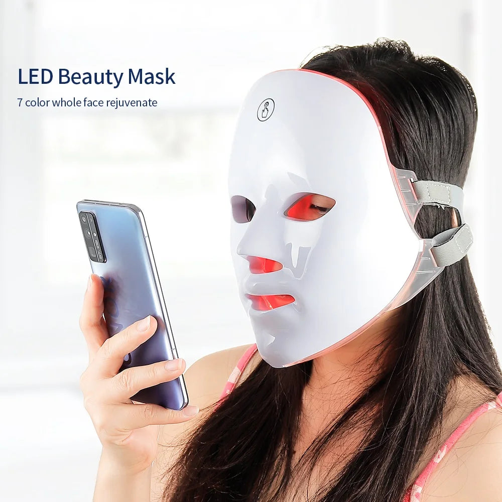 7-Color LED Wireless Face & Neck Rejuvenation Mask