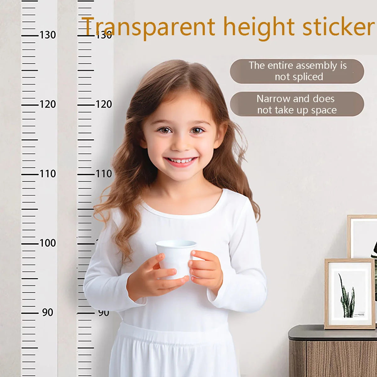 Waterproof Wall Height Chart Sticker – Self-Adhesive Ruler for Kids & Teens (0–200cm)