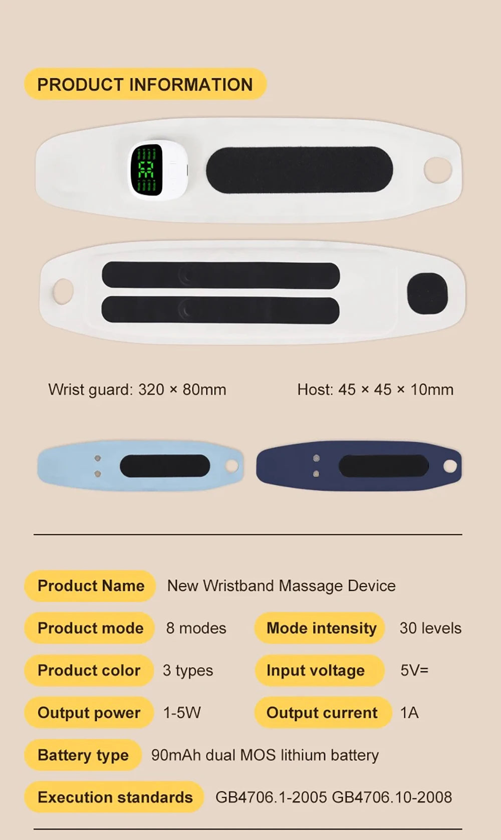 Electric Pulse Massager – 8 Modes, 32 Levels, Fatigue Relief