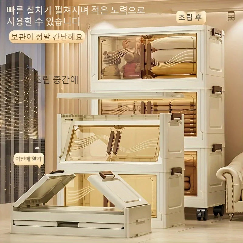 Foldable Organizer Box with Clear Door – Large and Sturdy