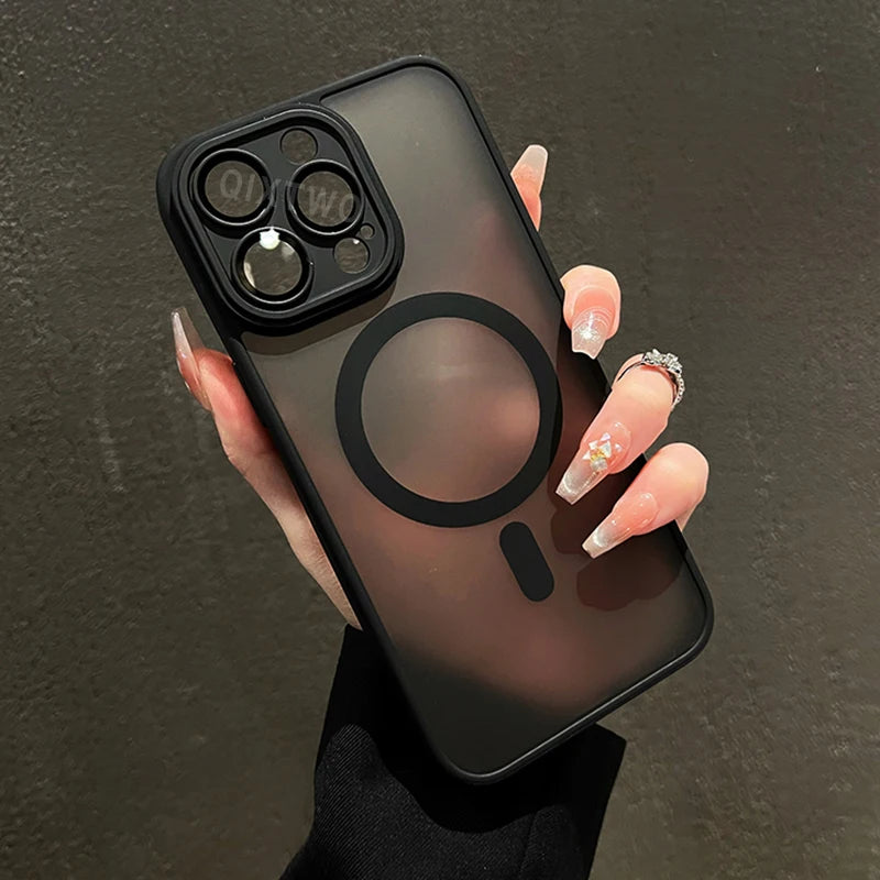 Shockproof Matte Armor Magnetic Case for iPhone with MagSafe
