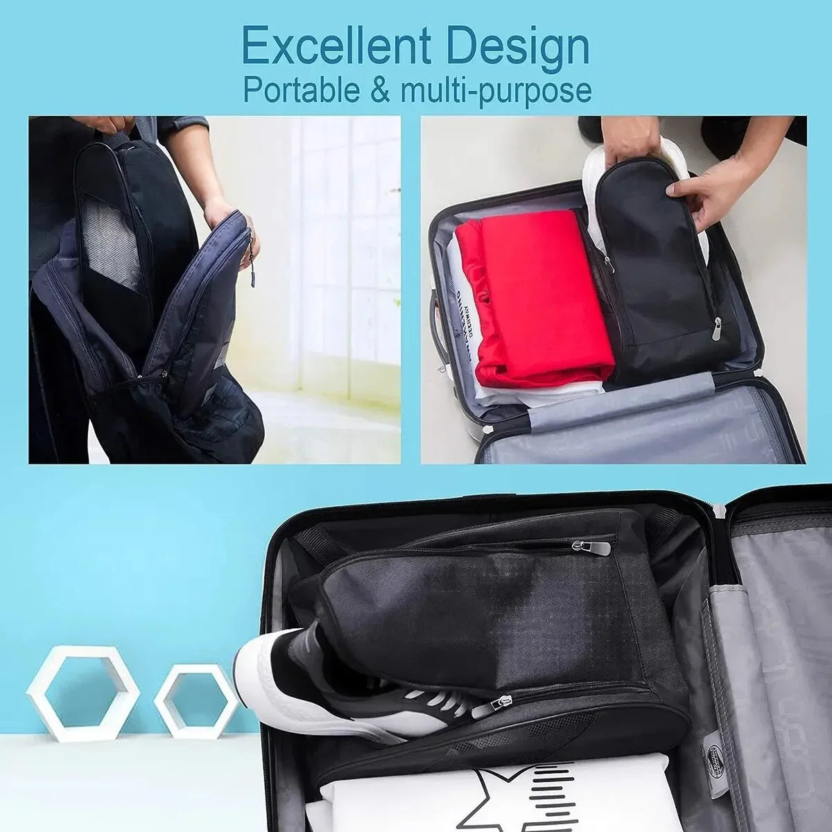 Compact Sports Shoe Bag – For Football, Golf, Basketball & More