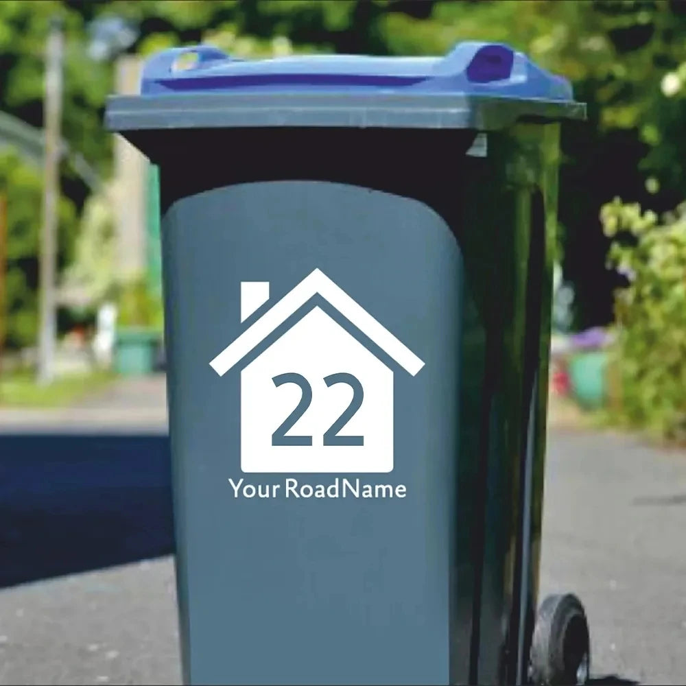 Personalized Trash Can Stickers – 3 Units, Waterproof and Removable