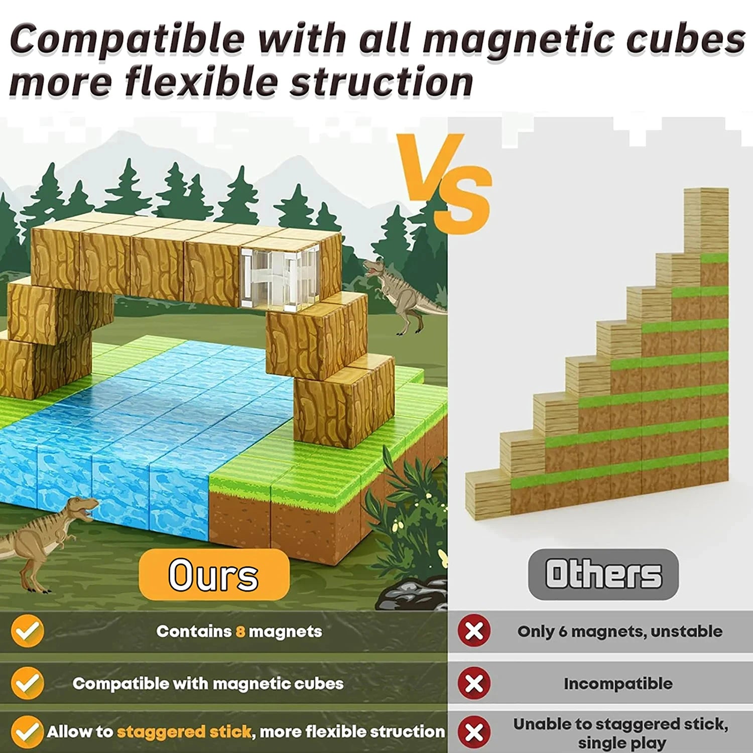 Educational Magnetic Blocks – 100 Pieces