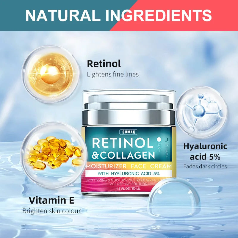 Anti-Aging Facial Cream with Retinol and Hyaluronic Acid – 50ml