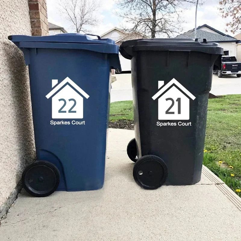 Personalized Trash Can Stickers – 3 Units, Waterproof and Removable