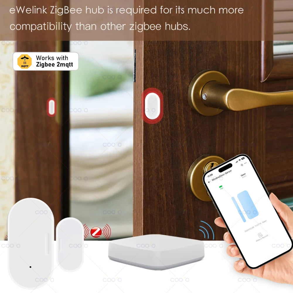 eWelink Zigbee Smart Door & Window Sensor – Works with Alexa & Google