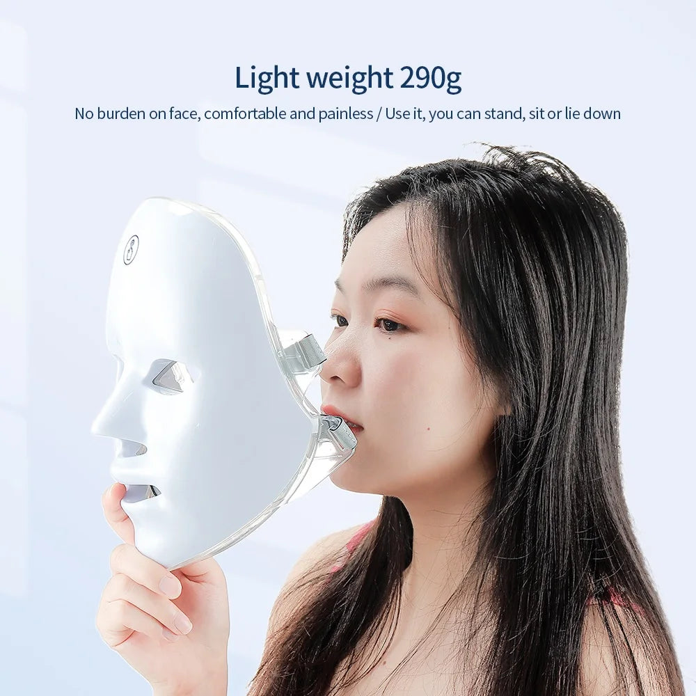 7-Color LED Wireless Face & Neck Rejuvenation Mask